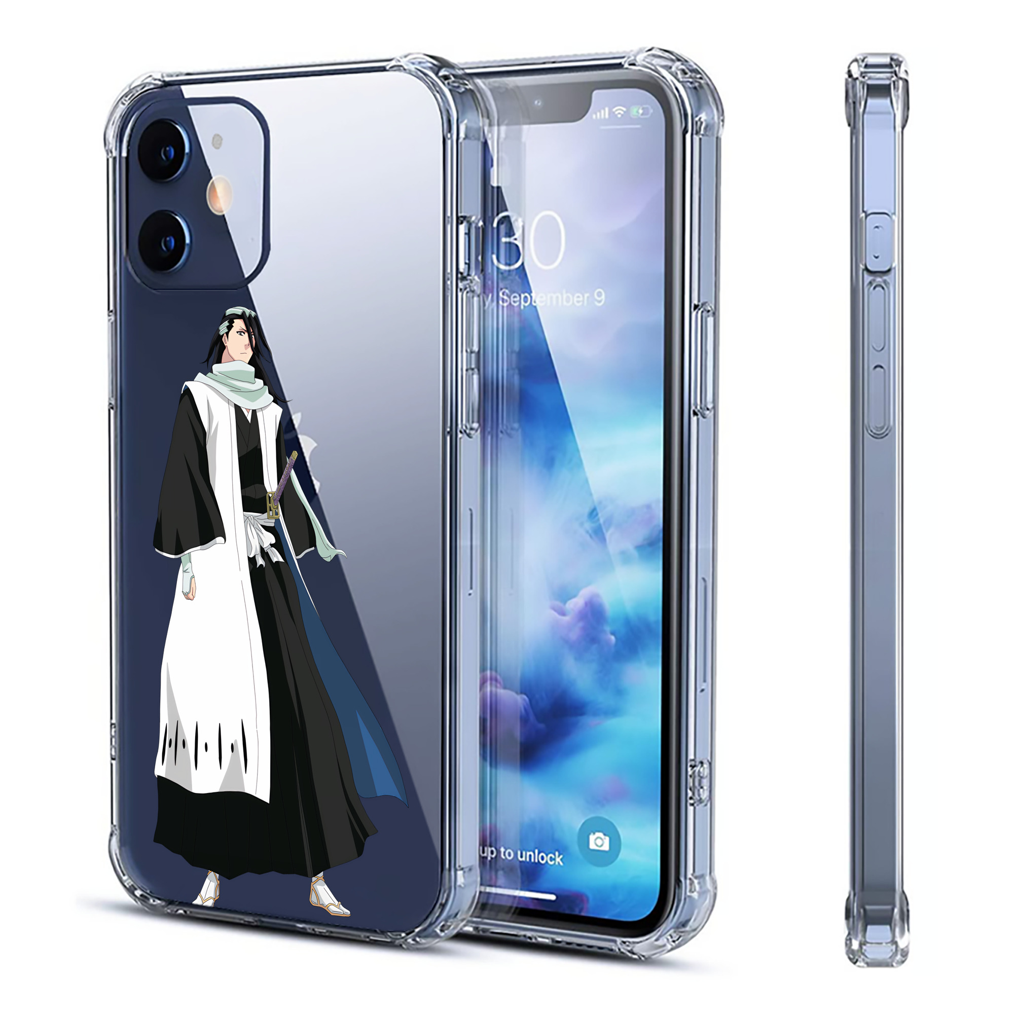 （画像用） ブリーチ くちき びゃくや BLEACH Kuchiki Byakuya 【iPhone 12シリーズ対応】透明スマホケース（クリアソフトケース）